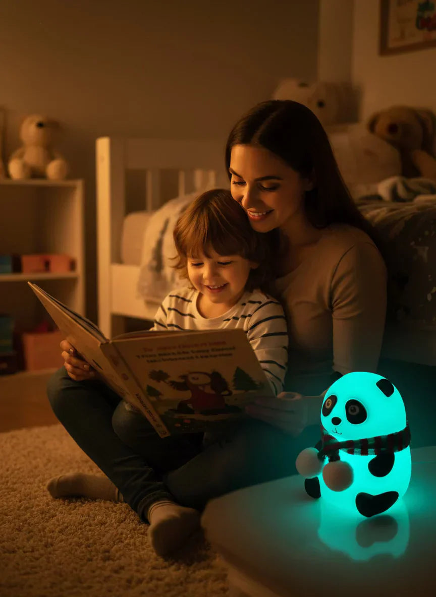 🌙✨ Cute Panda Silicone Night Lamp 🐼💡